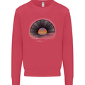 Vinyl Sunset Record LP Turntable Music Mens Sweatshirt Jumper Heliconia