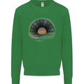 Vinyl Sunset Record LP Turntable Music Mens Sweatshirt Jumper Irish Green