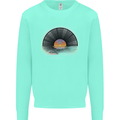Vinyl Sunset Record LP Turntable Music Mens Sweatshirt Jumper Peppermint