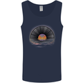 Vinyl Sunset Record LP Turntable Music Mens Vest Tank Top Navy Blue