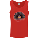 Vinyl Sunset Record LP Turntable Music Mens Vest Tank Top Red