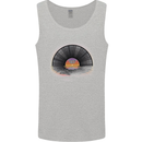Vinyl Sunset Record LP Turntable Music Mens Vest Tank Top Sports Grey