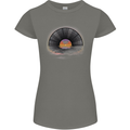Vinyl Sunset Record LP Turntable Music Womens Petite Cut T-Shirt Charcoal