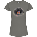 Vinyl Sunset Record LP Turntable Music Womens Petite Cut T-Shirt Charcoal
