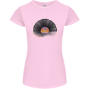Vinyl Sunset Record LP Turntable Music Womens Petite Cut T-Shirt Light Pink