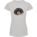 Vinyl Sunset Record LP Turntable Music Womens Petite Cut T-Shirt Sports Grey