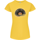 Vinyl Sunset Record LP Turntable Music Womens Petite Cut T-Shirt Yellow