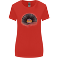 Vinyl Sunset Record LP Turntable Music Womens Wider Cut T-Shirt Red