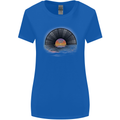 Vinyl Sunset Record LP Turntable Music Womens Wider Cut T-Shirt Royal Blue
