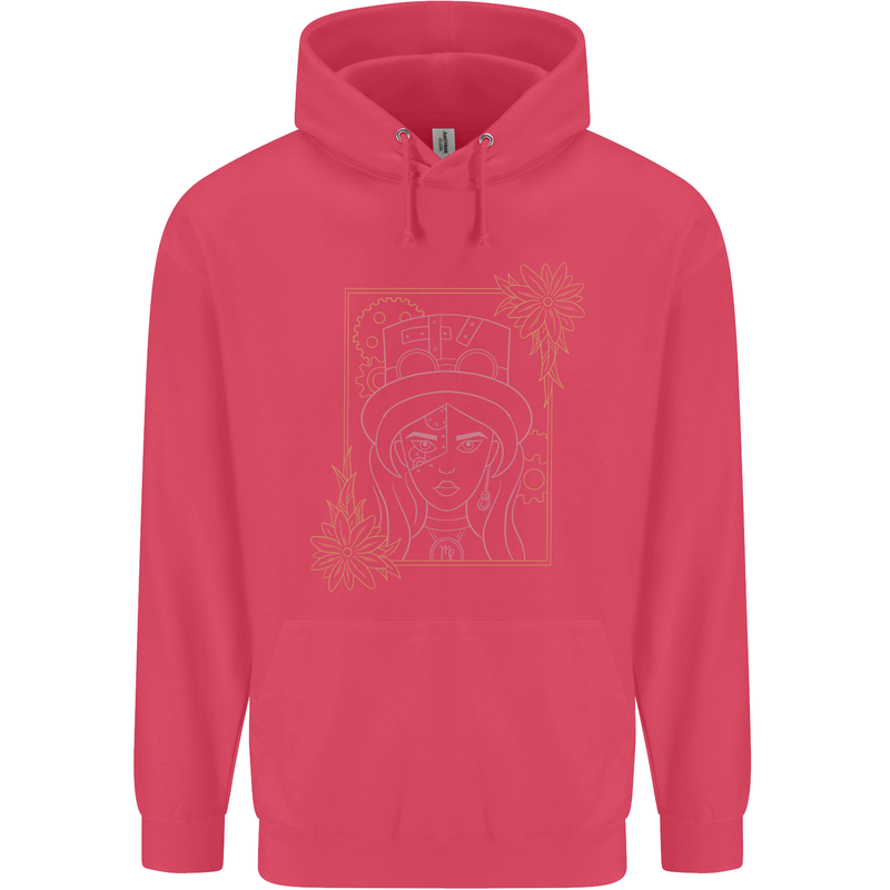 Virgo Steampunk Zodiac Star Sign Astrological Childrens Kids Hoodie Heliconia