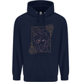 Virgo Steampunk Zodiac Star Sign Astrological Childrens Kids Hoodie Navy Blue