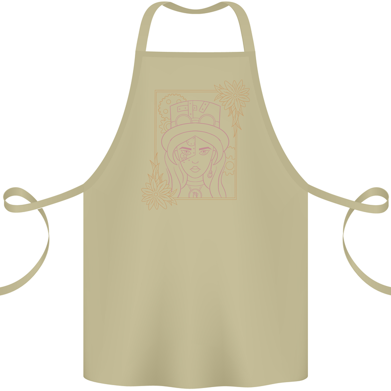 Virgo Steampunk Zodiac Star Sign Astrological Cotton Apron 100% Organic Khaki