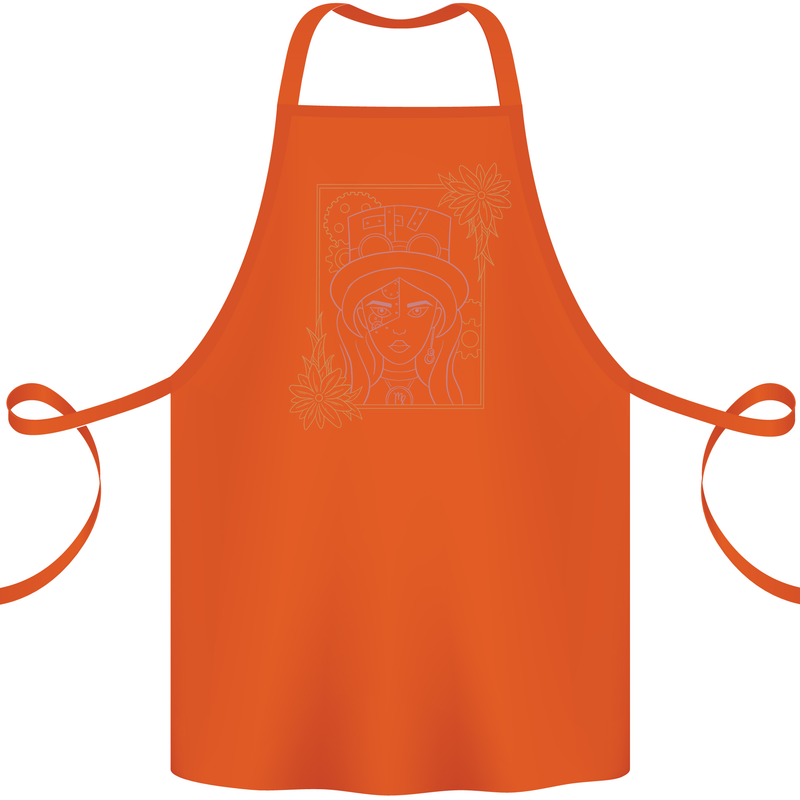 Virgo Steampunk Zodiac Star Sign Astrological Cotton Apron 100% Organic Orange