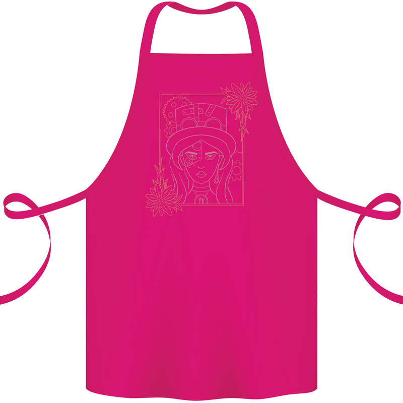 Virgo Steampunk Zodiac Star Sign Astrological Cotton Apron 100% Organic Pink