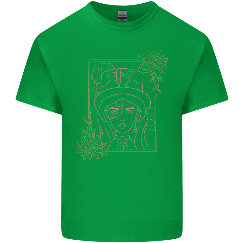 Virgo Steampunk Zodiac Star Sign Astrological Kids T-Shirt Childrens Irish Green
