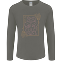 Virgo Steampunk Zodiac Star Sign Astrological Mens Long Sleeve T-Shirt Charcoal
