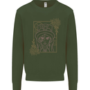 Virgo Steampunk Zodiac Star Sign Astrological Mens Sweatshirt Jumper Forest Green