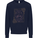 Virgo Steampunk Zodiac Star Sign Astrological Mens Sweatshirt Jumper Navy Blue