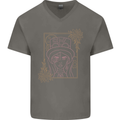Virgo Steampunk Zodiac Star Sign Astrological Mens V-Neck Cotton T-Shirt Charcoal