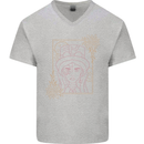 Virgo Steampunk Zodiac Star Sign Astrological Mens V-Neck Cotton T-Shirt Sports Grey