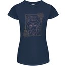 Virgo Steampunk Zodiac Star Sign Astrological Womens Petite Cut T-Shirt Navy Blue