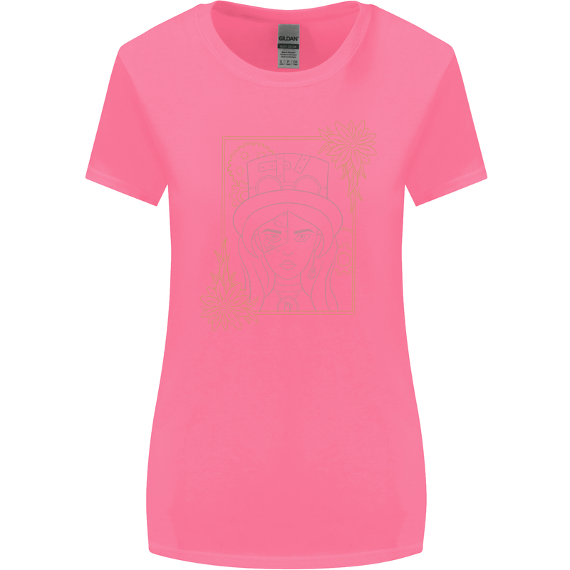 Virgo Steampunk Zodiac Star Sign Astrological Womens Wider Cut T-Shirt Azalea