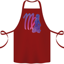 Virgo Woman Star Sign Astrological Zodiac Cotton Apron 100% Organic Maroon