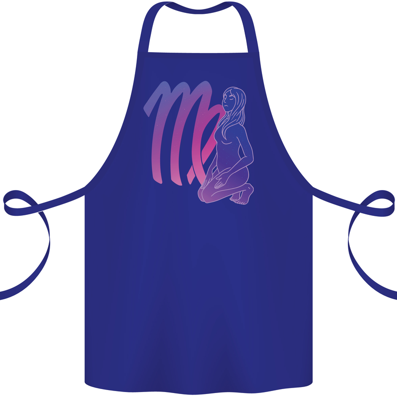 Virgo Woman Star Sign Astrological Zodiac Cotton Apron 100% Organic Royal Blue