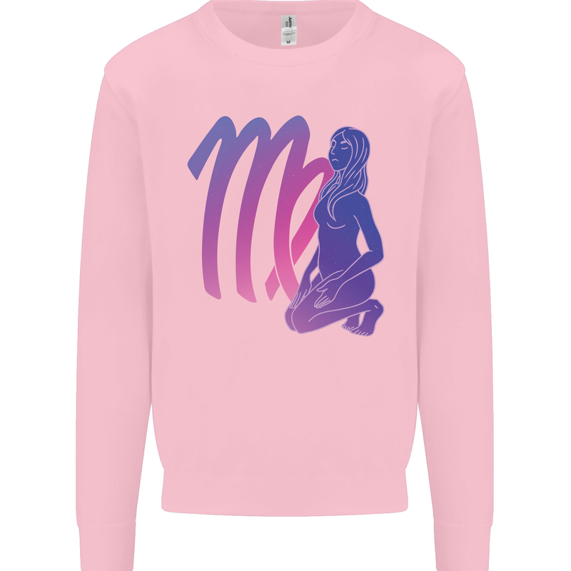 Virgo Woman Star Sign Astrological Zodiac Kids Sweatshirt Jumper Light Pink