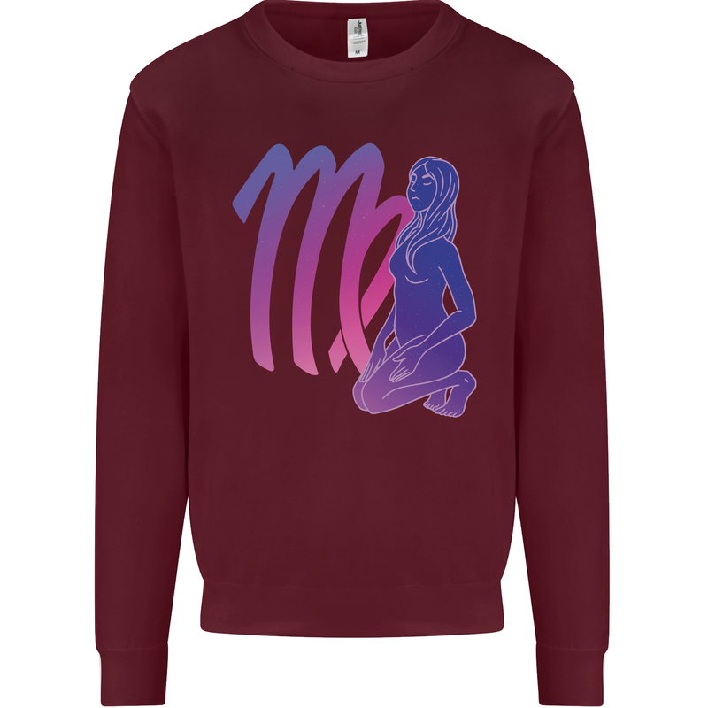 Virgo Woman Star Sign Astrological Zodiac Kids Sweatshirt Jumper Maroon