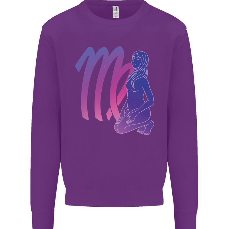 Virgo Woman Star Sign Astrological Zodiac Kids Sweatshirt Jumper Purple
