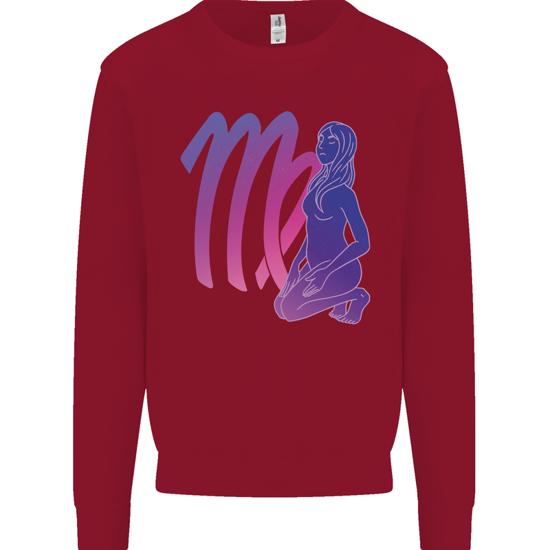 Virgo Woman Star Sign Astrological Zodiac Kids Sweatshirt Jumper Red
