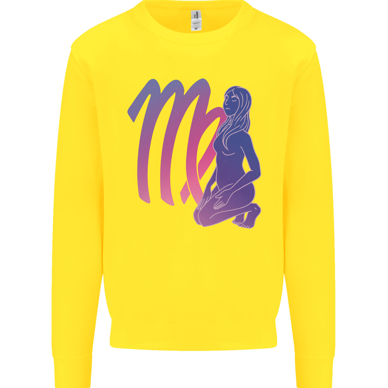 Virgo Woman Star Sign Astrological Zodiac Kids Sweatshirt Jumper Yellow