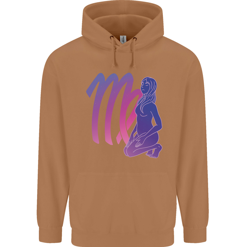 Virgo Woman Star Sign Astrological Zodiac Mens 80% Cotton Hoodie Caramel Latte