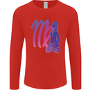 Virgo Woman Star Sign Astrological Zodiac Mens Long Sleeve T-Shirt Red