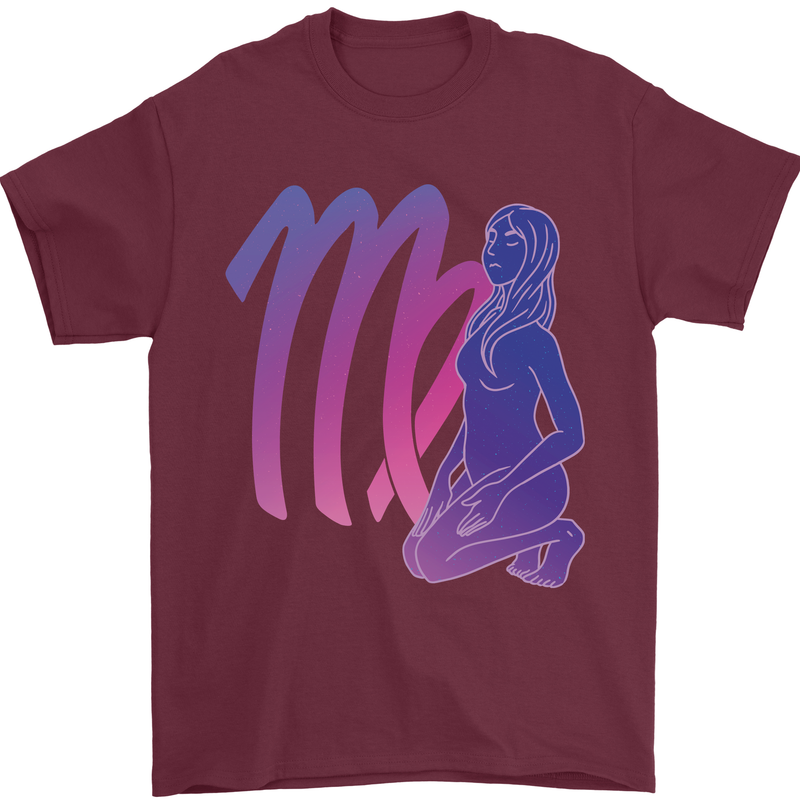 Virgo Woman Star Sign Astrological Zodiac Mens T-Shirt 100% Cotton Maroon