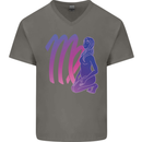 Virgo Woman Star Sign Astrological Zodiac Mens V-Neck Cotton T-Shirt Charcoal