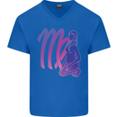 Virgo Woman Star Sign Astrological Zodiac Mens V-Neck Cotton T-Shirt Royal Blue