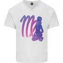 Virgo Woman Star Sign Astrological Zodiac Mens V-Neck Cotton T-Shirt White