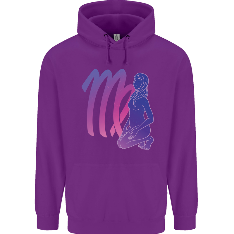 Virgo Woman Star Sign Zodiac Astrological Childrens Kids Hoodie Purple