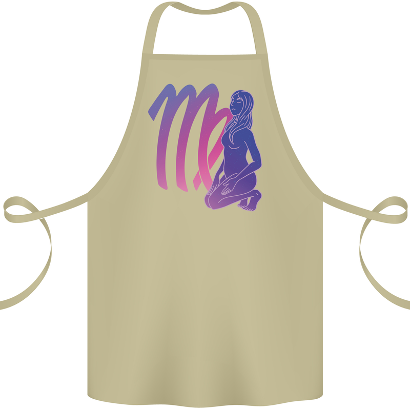 Virgo Woman Star Sign Zodiac Astrological Cotton Apron 100% Organic Khaki
