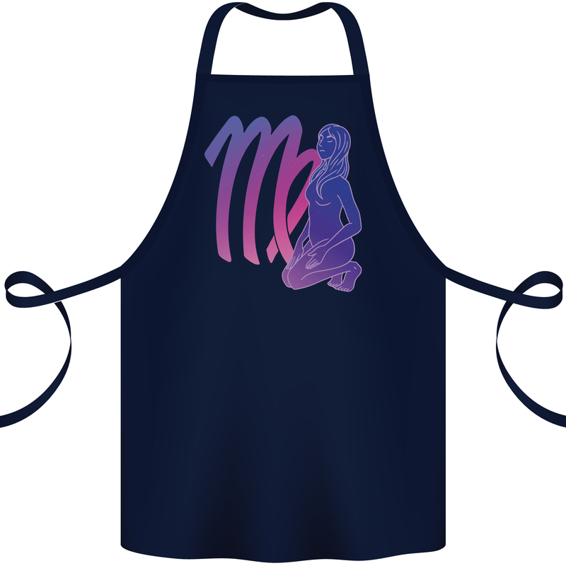 Virgo Woman Star Sign Zodiac Astrological Cotton Apron 100% Organic Navy Blue