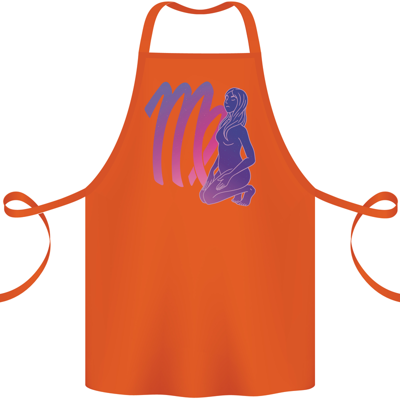 Virgo Woman Star Sign Zodiac Astrological Cotton Apron 100% Organic Orange