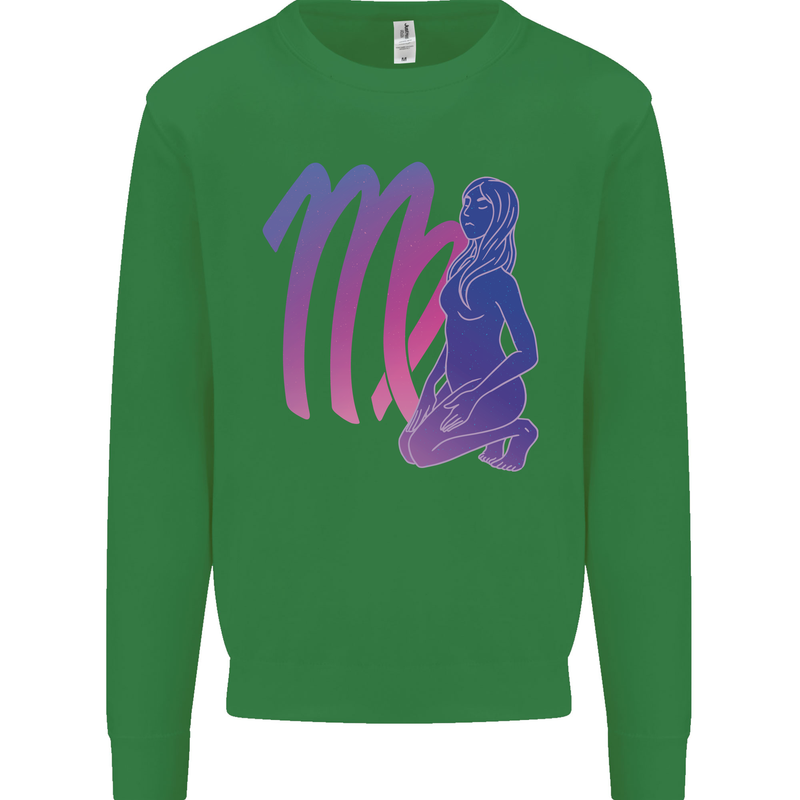 Virgo Woman Star Sign Zodiac Astrological Kids Sweatshirt Jumper Irish Green