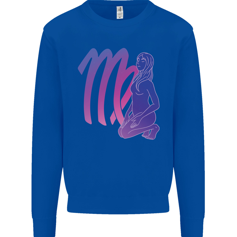 Virgo Woman Star Sign Zodiac Astrological Kids Sweatshirt Jumper Royal Blue