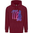 Virgo Woman Star Sign Zodiac Astrological Mens 80% Cotton Hoodie Maroon