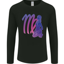 Virgo Woman Star Sign Zodiac Astrological Mens Long Sleeve T-Shirt Black