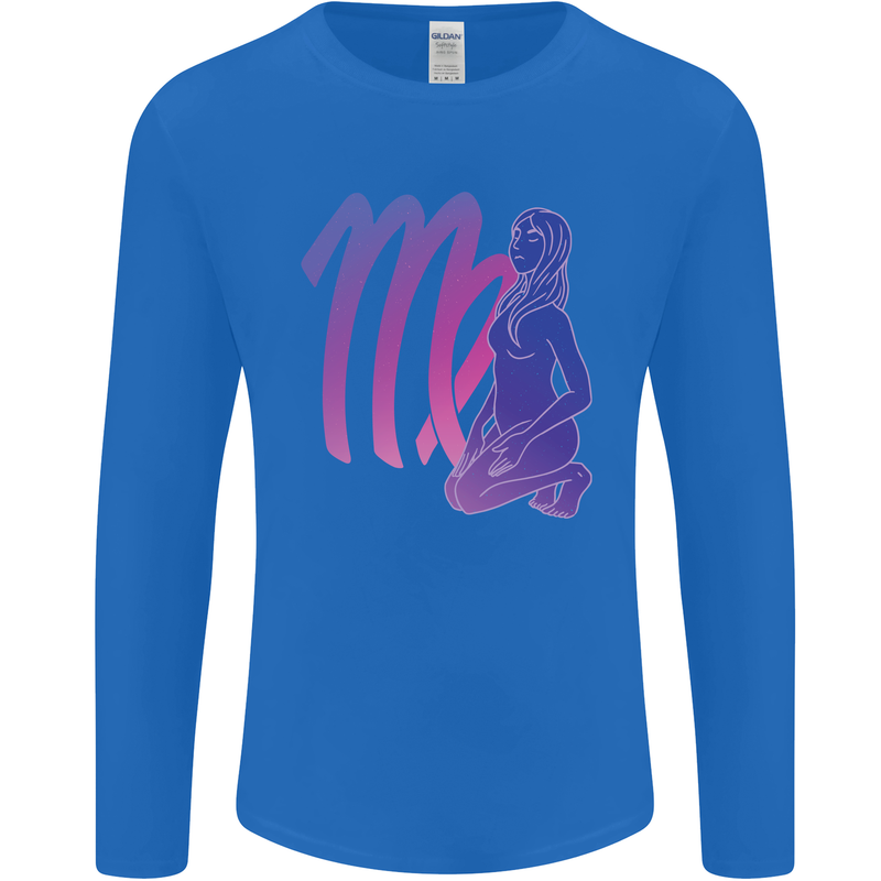 Virgo Woman Star Sign Zodiac Astrological Mens Long Sleeve T-Shirt Royal Blue