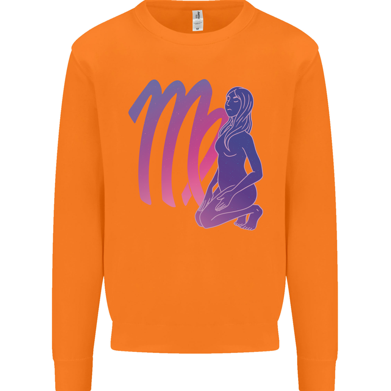 Virgo Woman Star Sign Zodiac Astrological Mens Sweatshirt Jumper Orange