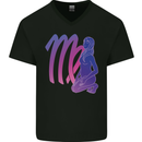 Virgo Woman Star Sign Zodiac Astrological Mens V-Neck Cotton T-Shirt Black